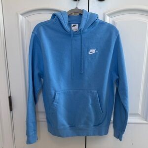 Men’s Nike Blue Pullover Hoodie with White Logo Size- small